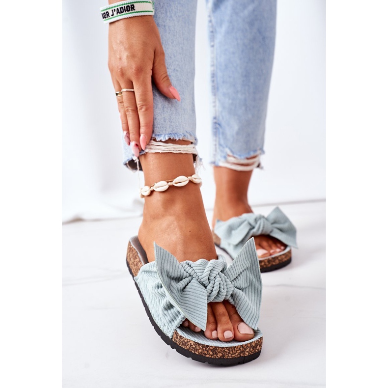 PS1 Manšestrové pantofle s mátovým letním korkem zelená 2 PS1 Manšestrové pantofle s mátovým letním korkem zelená 2