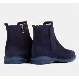 Marco Shoes Lehké boty zateplené plochým dnem z přírodní kůže námořnická modř 2
