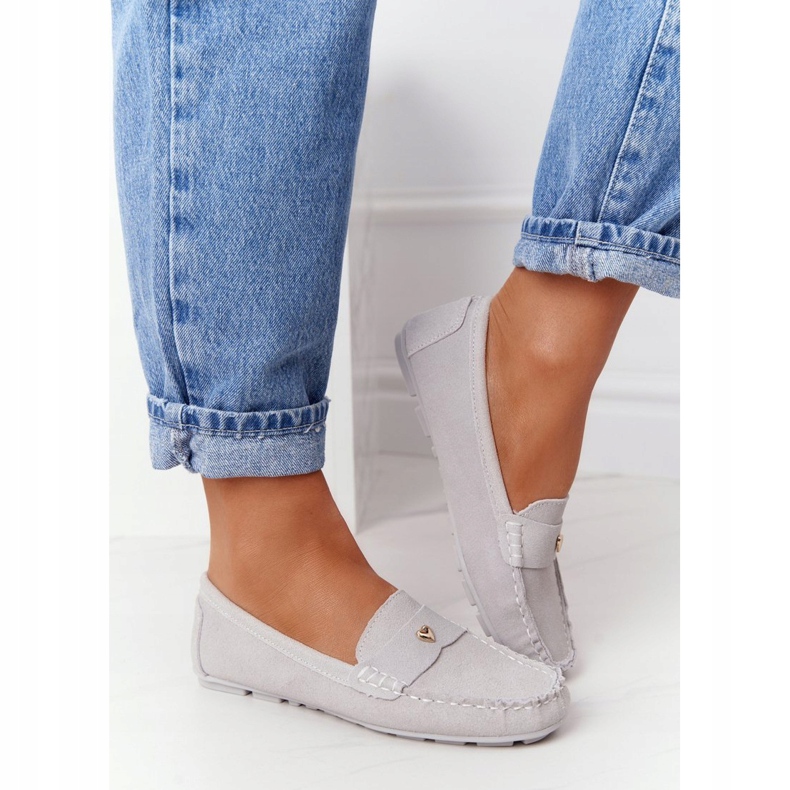 S.Barski Dámské semišové mokasíny S. Barski Grey šedá 4