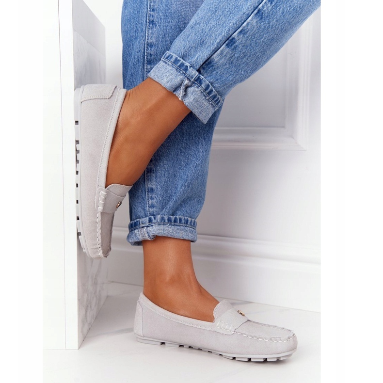 S.Barski Dámské semišové mokasíny S. Barski Grey šedá 3