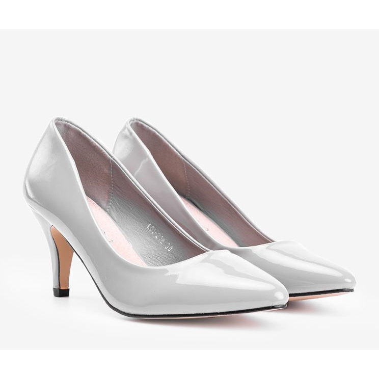 Šedé lodičky na jehlovém podpatku Faith šedá 1