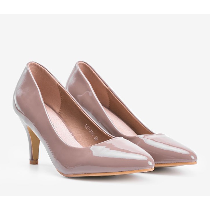 Tmavě béžové lodičky na jehlovém podpatku Faith béžový 1