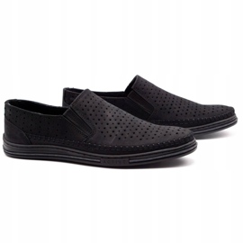 Polbut Pánská prolamovaná obuv 2107P černá černý 2