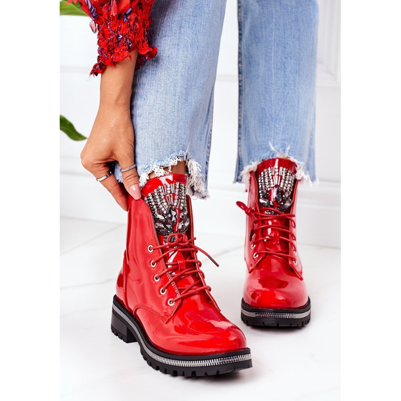 PS1 Lakovaní teplí dělníci s rudou pozorností kubickým zirkonem červené 2