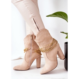 PS1 Teplé boty na sloupku Béžová Dobrý dojem béžový 1