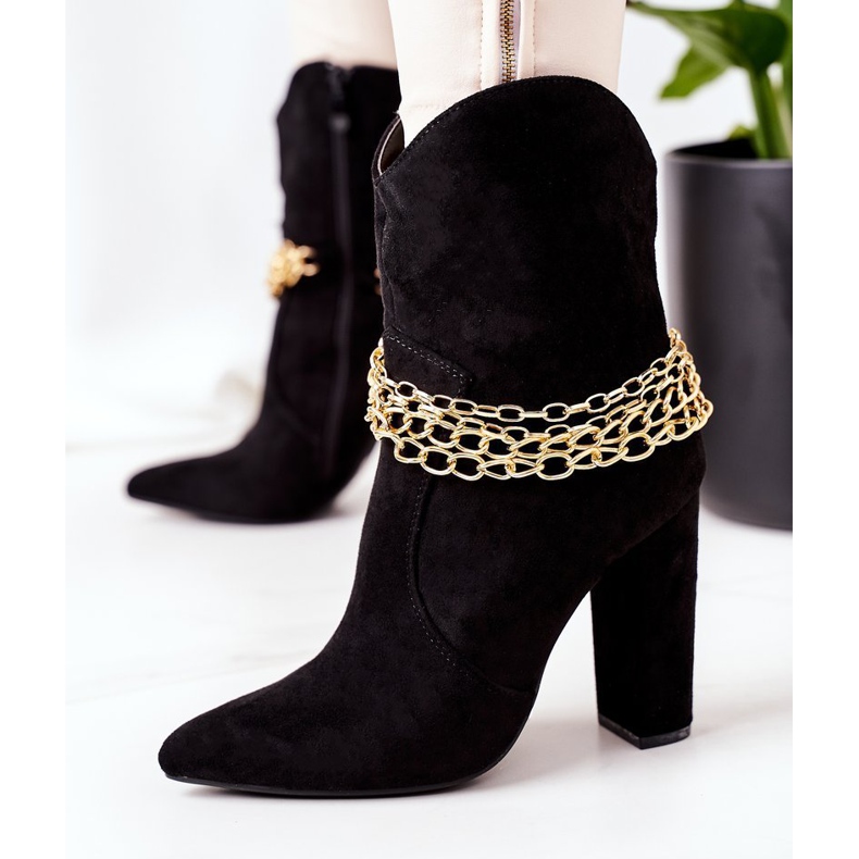 PS1 Teplé černé boty na patě Dobrý dojem černá 2