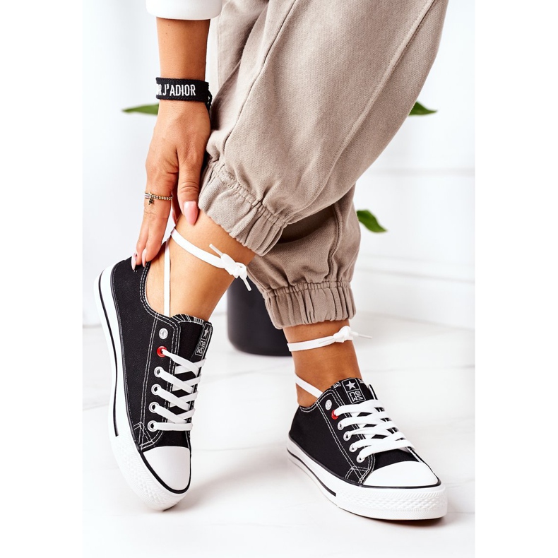 NEWS Dámské klasické černé tenisky s bílou podrážkou Ecoma černá 1