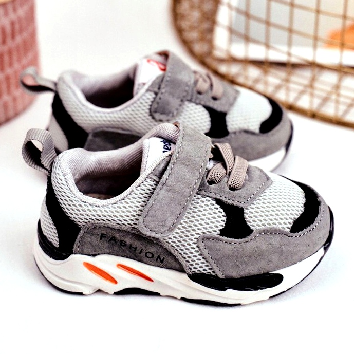 Apawwa Dětská sportovní obuv na suchý zip, šedá 3