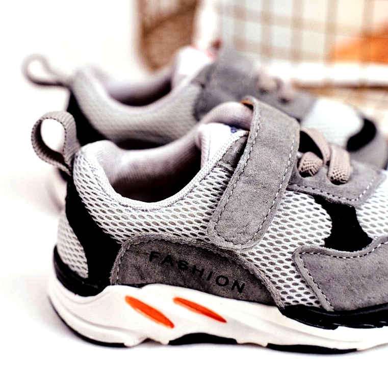 Apawwa Dětská sportovní obuv na suchý zip, šedá 4