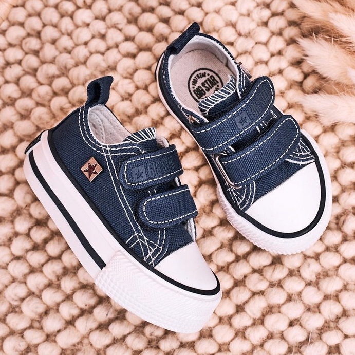 Dětské nízké tenisky se suchým zipem Big Star HH374097 Navy Blue modrý 3