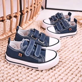 Dětské nízké tenisky se suchým zipem Big Star HH374097 Navy Blue modrý 4