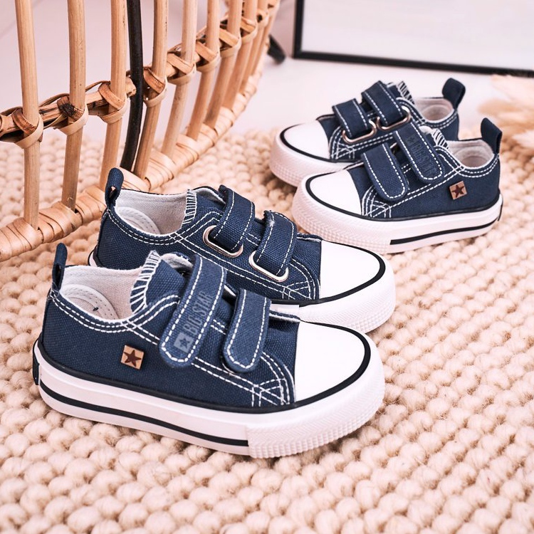 Dětské nízké tenisky se suchým zipem Big Star HH374097 Navy Blue modrý 4
