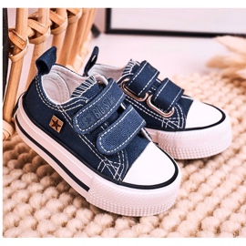 Dětské nízké tenisky se suchým zipem Big Star HH374097 Navy Blue modrý 5