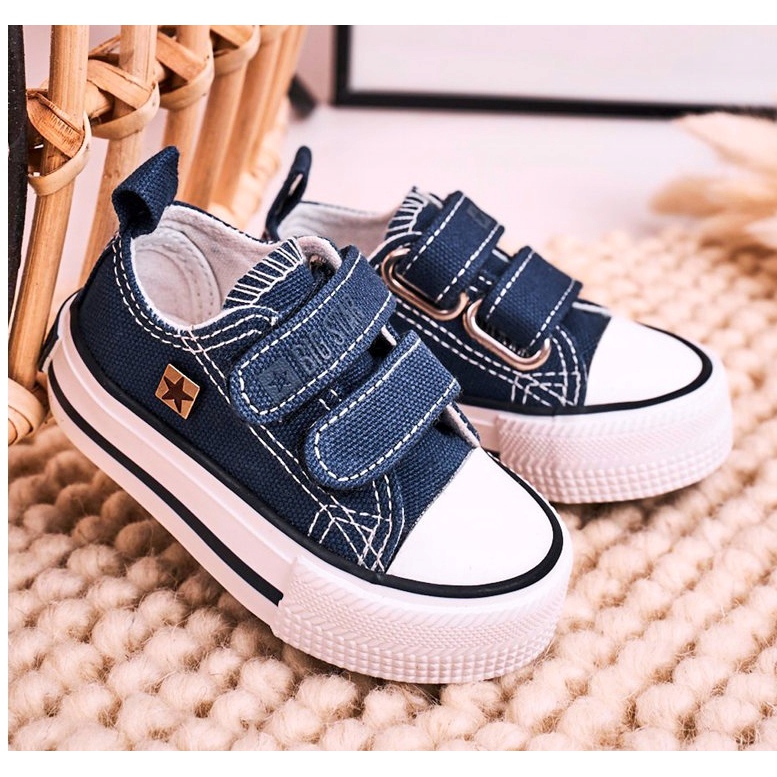 Dětské nízké tenisky se suchým zipem Big Star HH374097 Navy Blue modrý 5