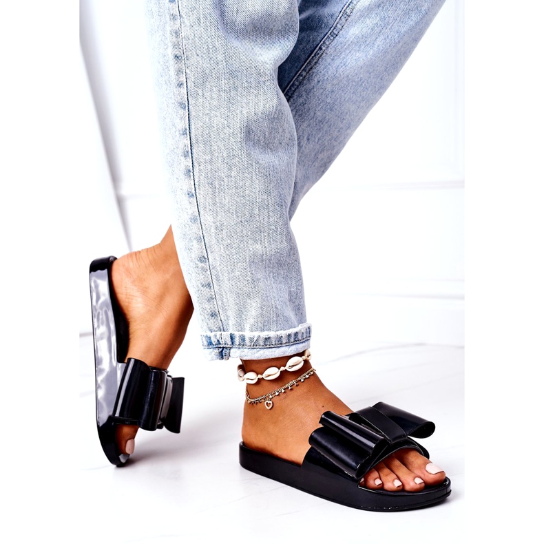 PS1 Gumové pantofle s mašlí černé dubna černá 3 PS1 Gumové pantofle s mašlí černé dubna černá 3