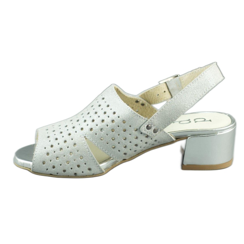 Dolce Pietro Dámské sandály na vysokém podpatku 2084 stříbro stříbrný 1