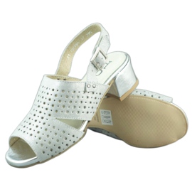 Dolce Pietro Dámské sandály na vysokém podpatku 2084 stříbro stříbrný 2