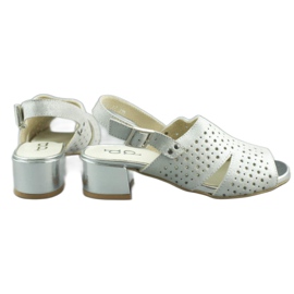 Dolce Pietro Dámské sandály na vysokém podpatku 2084 stříbro stříbrný 3