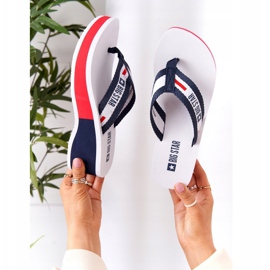 Dámské žabky na klínku Big Star HH274A093 White bílý námořnická modrá 2