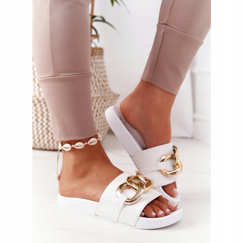 PS1 Jednu chvíli gumové žabky s řetězem bílý 3