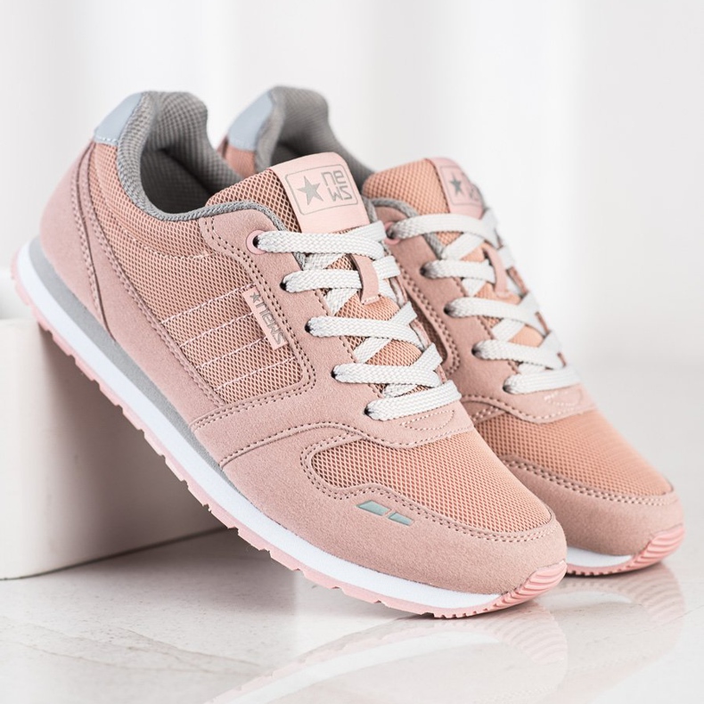 SHELOVET Lehké sportovní boty se síťovinou růžový 1