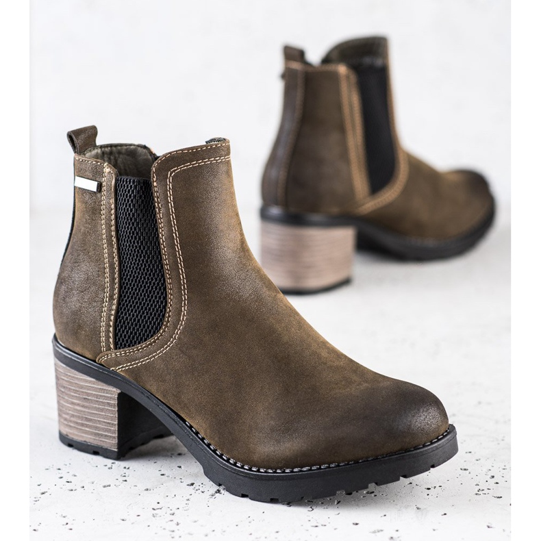 SHELOVET Stylové kozačky s třpytkami vícebarevný zelený 1