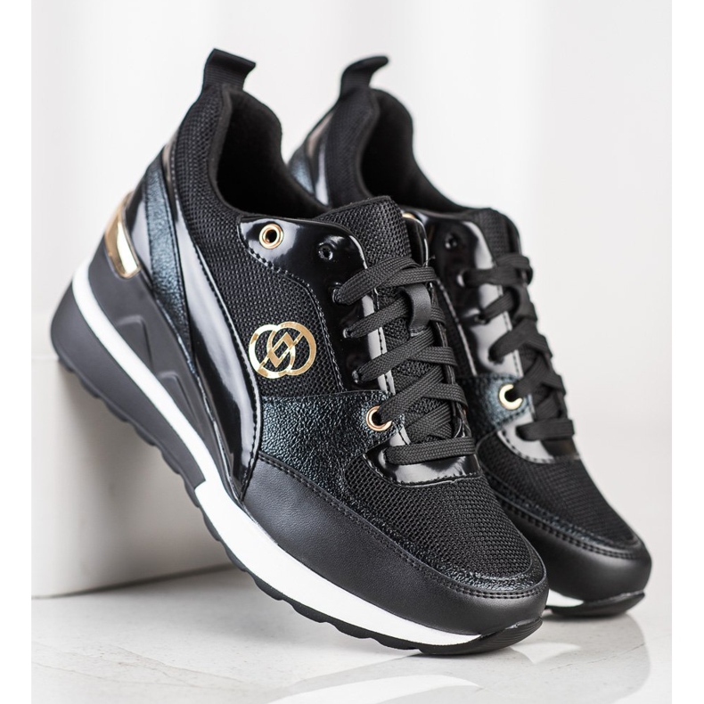 Evento Módní klínové tenisky černá 1