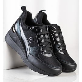 Evento Módní klínové tenisky černý 1