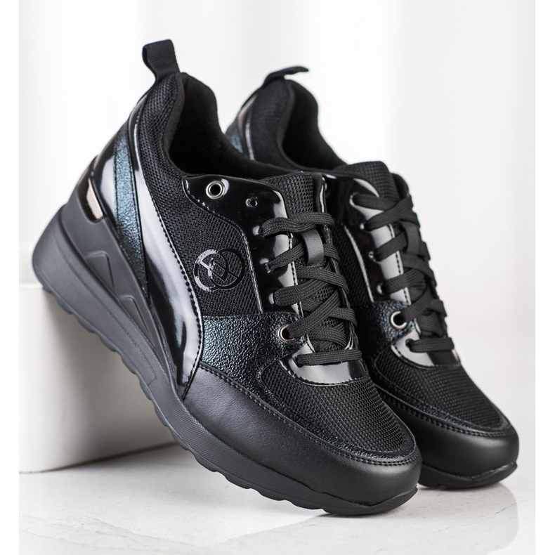 Evento Módní klínové tenisky černý 1