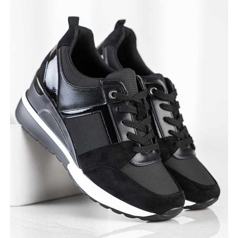 W. Potocki Stylové klínové tenisky černý 1