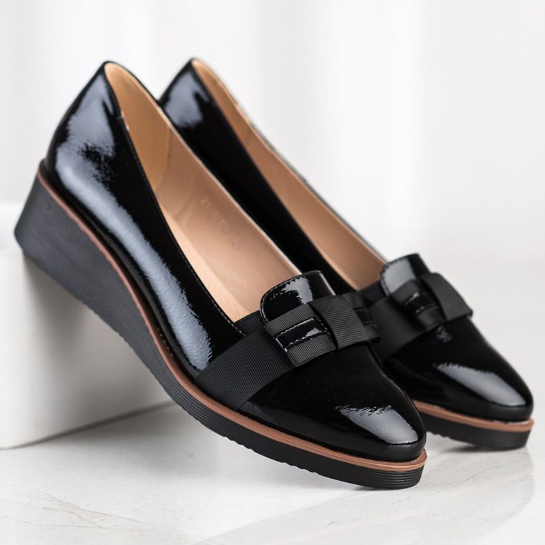 W. Potocki Boty s ozdobnou stuhou černý 1