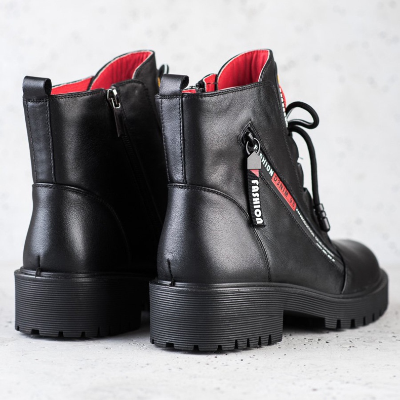 ARTIKER Pracovníci z kůže s ozdobným zipem černá 1