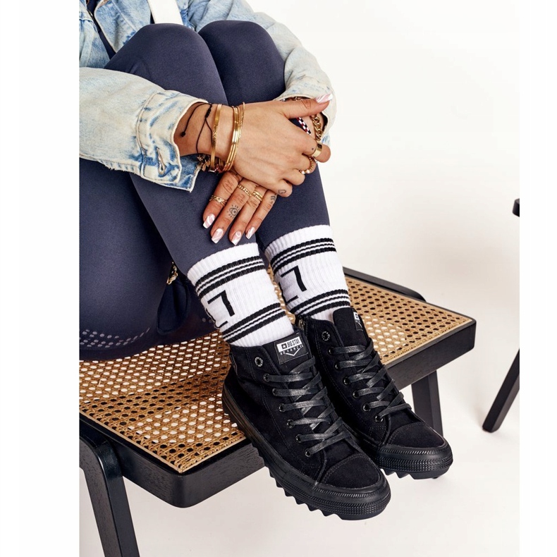 Dámské vysoké tenisky Big Star FF274244 černé černá 1