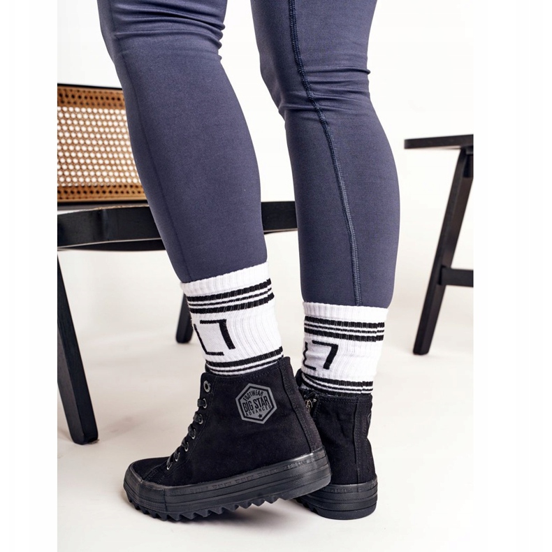 Dámské vysoké tenisky Big Star FF274244 černé černá 4