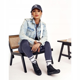 Dámské vysoké tenisky Big Star FF274244 černé černá 5