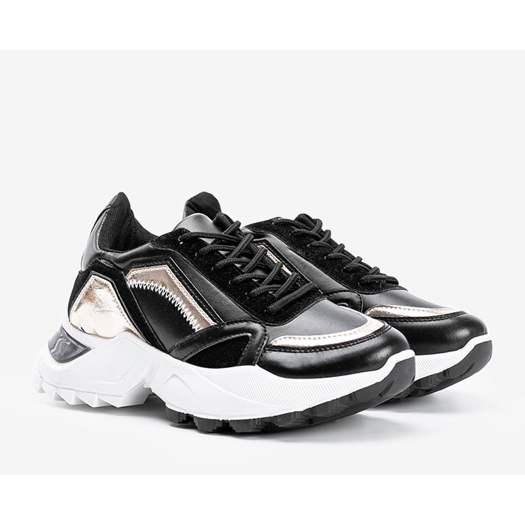 Černé tenisky s metalickými vložkami od Gordani černá 1