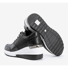 Černé klínové tenisky s pleteným vzorem Dianne černá 1