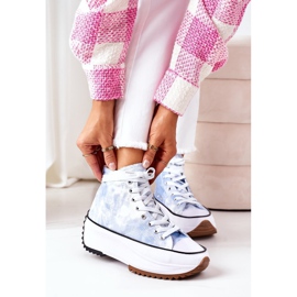 FJ1 Modré tenisky na platformě s efektem Tie-Dye Electric Love bílý modrý 1