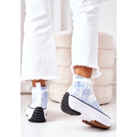 FJ1 Modré tenisky na platformě s efektem Tie-Dye Electric Love bílý modrý 2