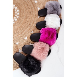 FJ1 Gumové pantofle s kožešinově šedou měkkou šedá 1