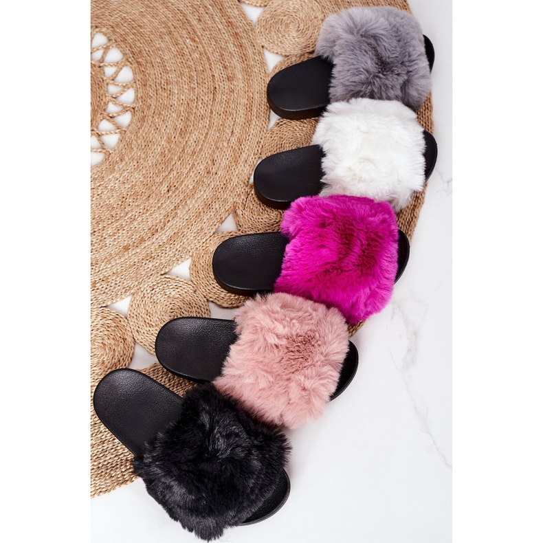 FJ1 Gumové pantofle s kožešinově šedou měkkou šedá 1