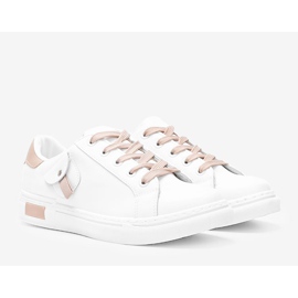 Bílé a béžové tenisky s ozdobnou kapsou od Nandiny bílý 1