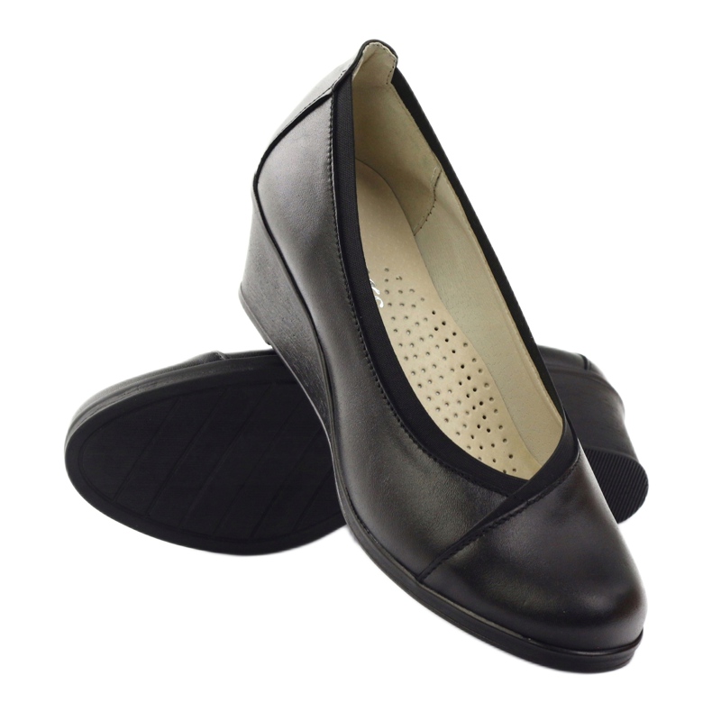 Gregors Leather Pumps Dámské Koturno 624 Black černý 3