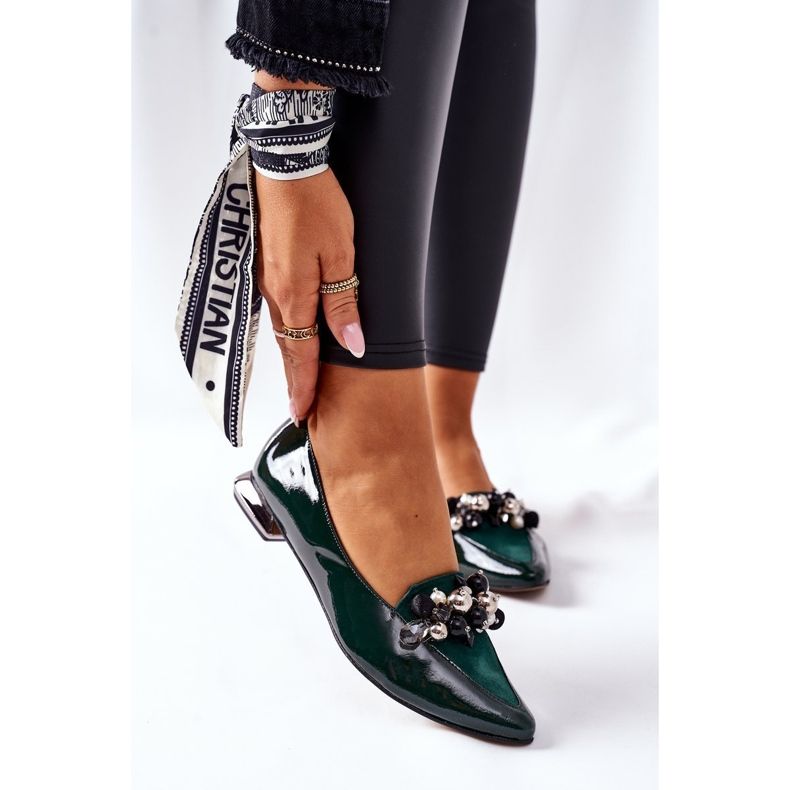 Dámské baleríny Laura Messi Leather Green 2157 zelený 2