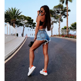 SHELOVET Bílé tenisky na platformě bílý 1