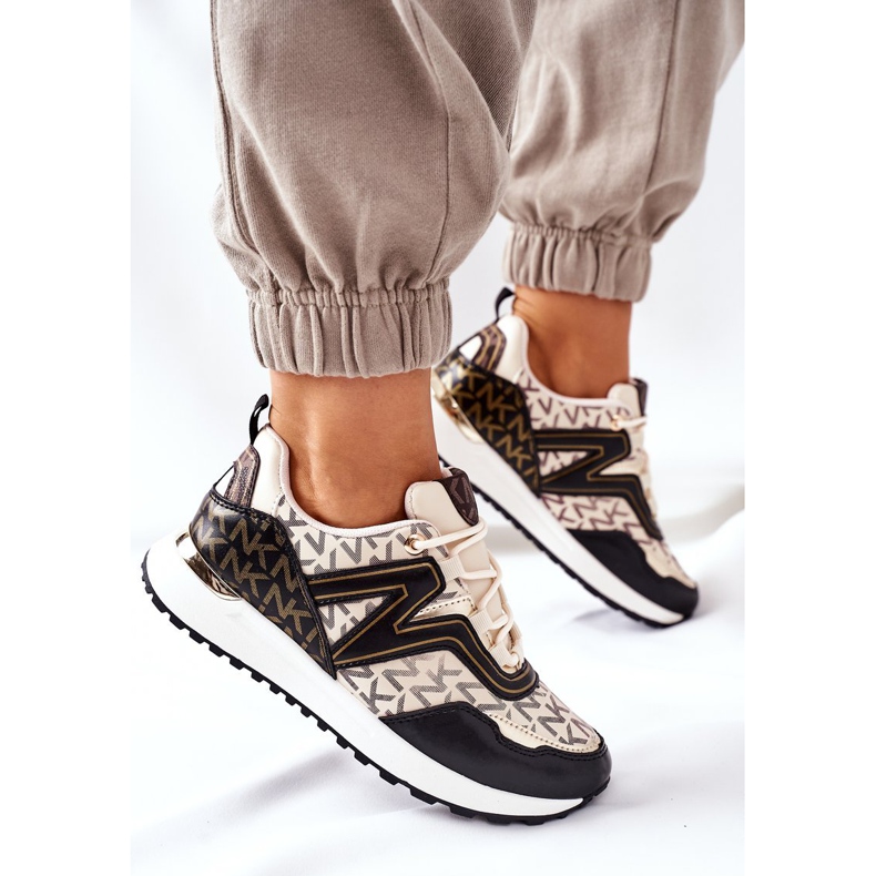 Sportovní boty Logowane Tenisky vždy béžové a černé béžový černá 1