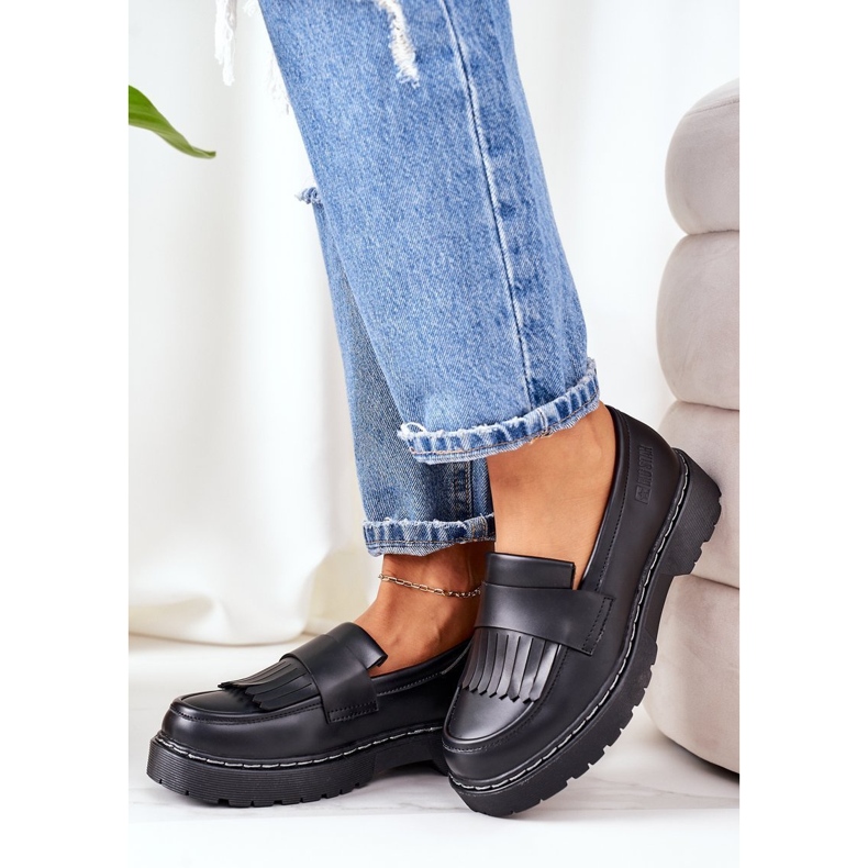 Kožené mokasíny Big Star II274100 Black černý 2