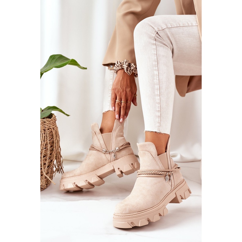 PS1 Teplé boty Jodhpur boty Béžová Dobrý nápad béžový 2