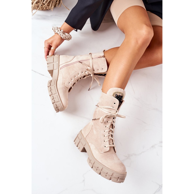 PS1 Semišoví hřejiví dělníci s béžovými kameny Hadley 1