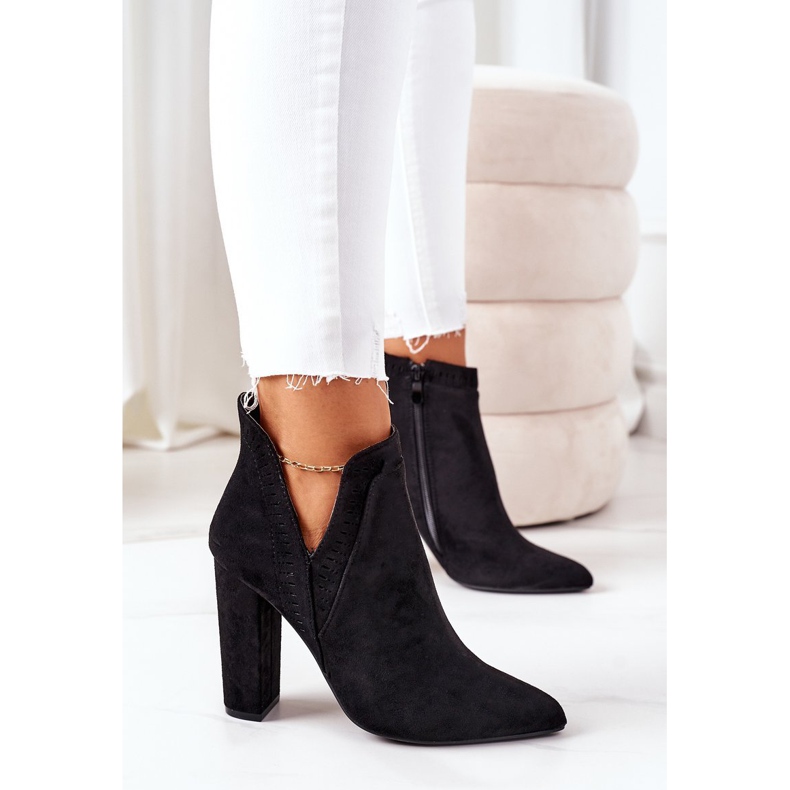 PS1 Teplé černé boty Sally na sloupku černá 1